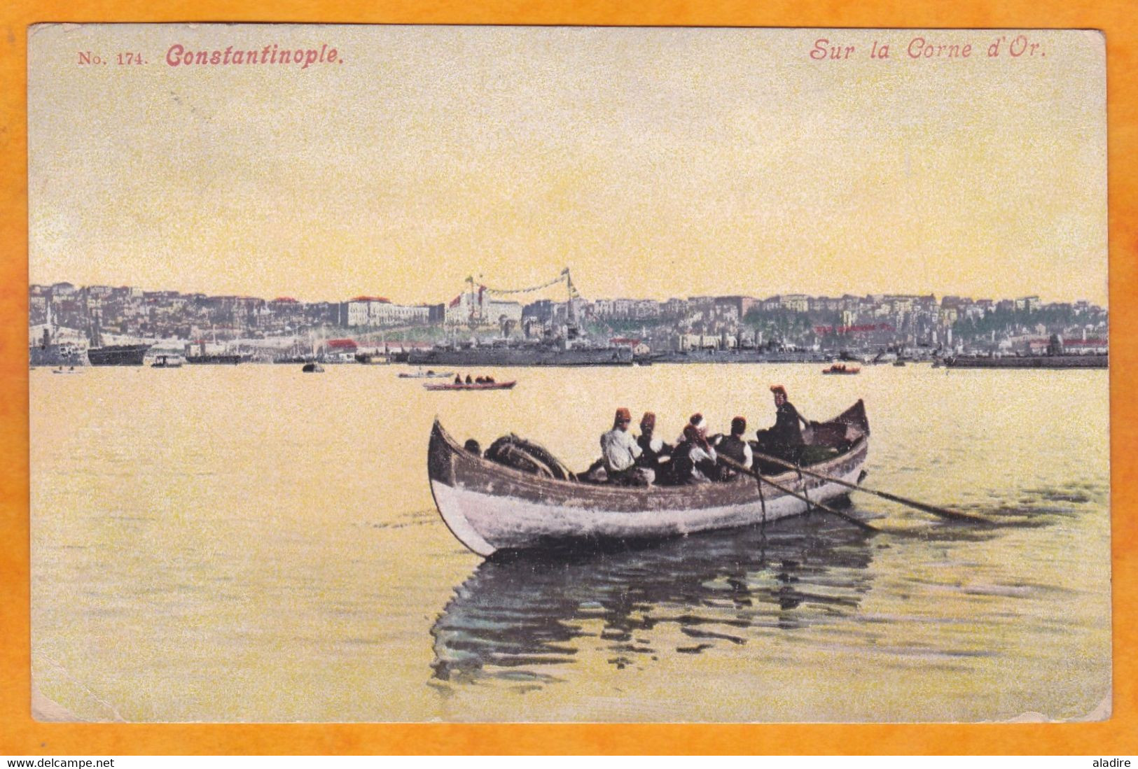 1913 - BFE - 10 C Mouchon Sur Carte Postale De Constantinople Pera Vers Genève, Suisse - Sur La Corne D'Or - Cartas & Documentos