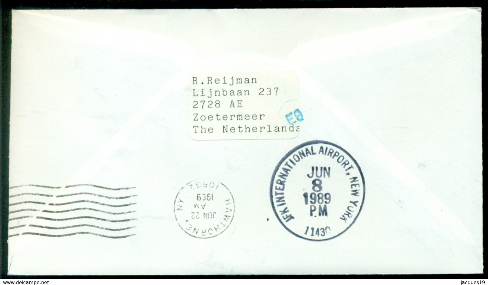 Nederland 1989 Speciale Envelop First Scheduled Flight B747-400 Amsterdam-New York VH A 1112a - Covers & Documents