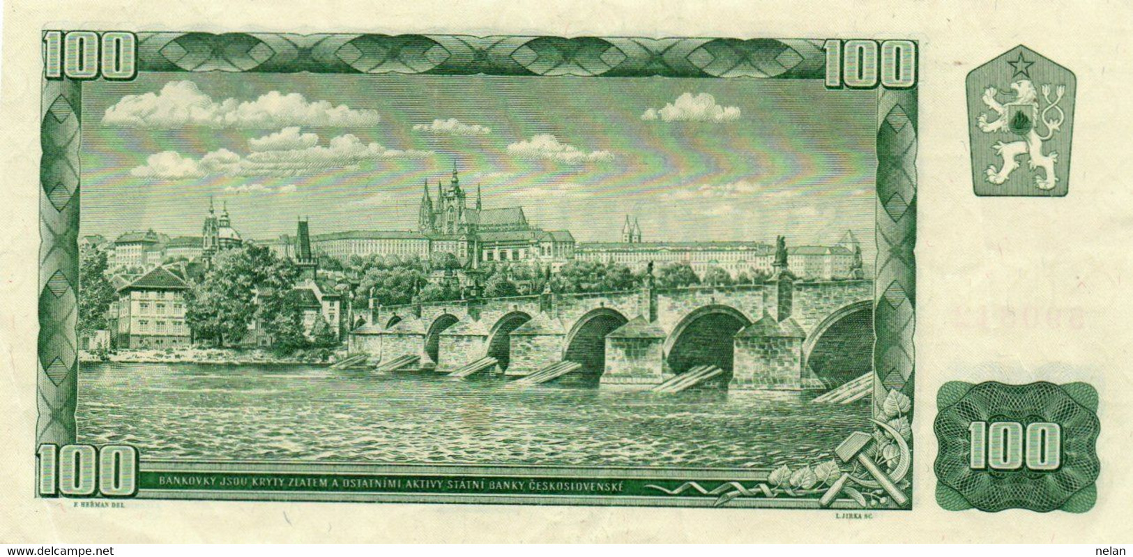 CZECHOSLOVACHIA  100 KORUN 1961  P-91 -XF+++  SERIE X31 - Tchécoslovaquie