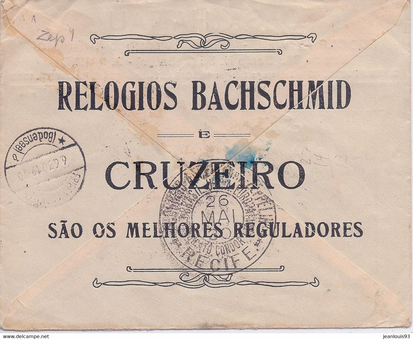 BRESIL - LETTRE VIA GRAF ZEPPELIN SAO PAULO POUR BADEN ALLEMAGNE - Airmail (Private Companies)