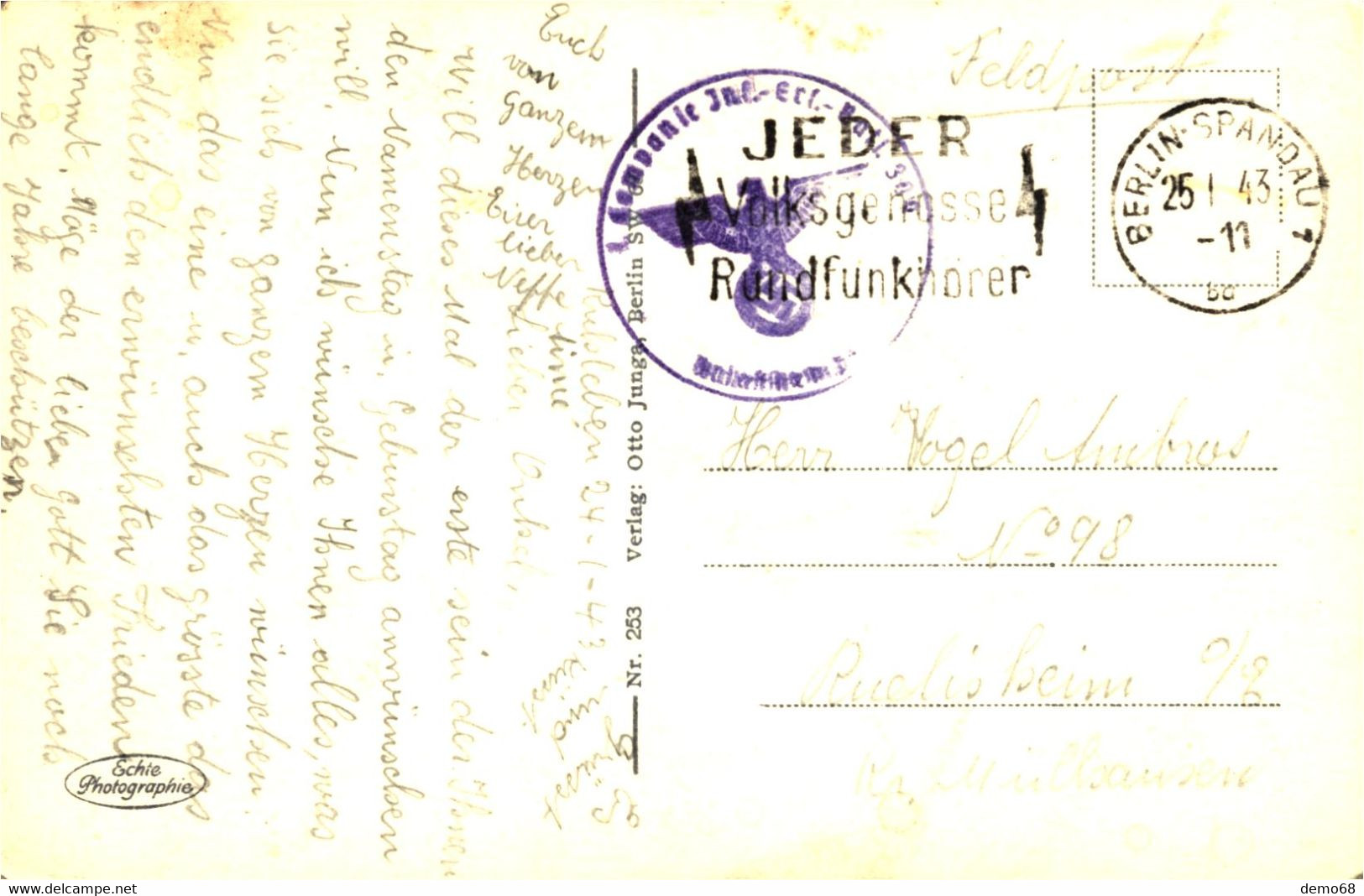 Berlin Allemagne Deutschland Brandenburger Tor Und Pariser Platz  Superbe Carte Animée Bus 1943 Junga + Aigle Et Croix - Brandenburger Deur