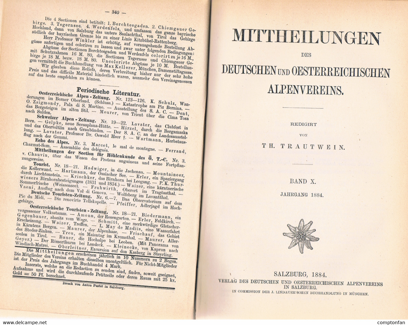 B100 809 Mitteilungen Mittheilungen Alpenverein 1883 Und 1884 Rarität !!! - Alte Bücher