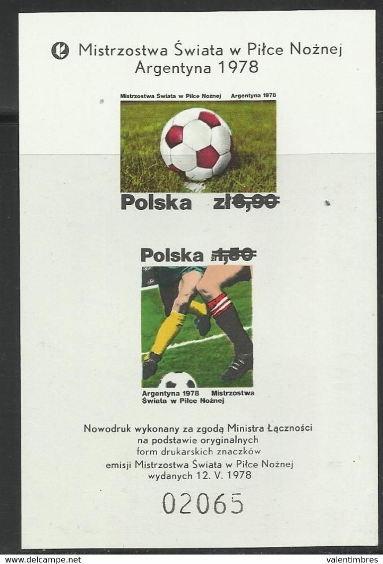 Pologne YT 2410/11 En Feuillet ** Poland Polen Polonia Polska Foot Ball Soccer Argentina 1978 - Full Sheets