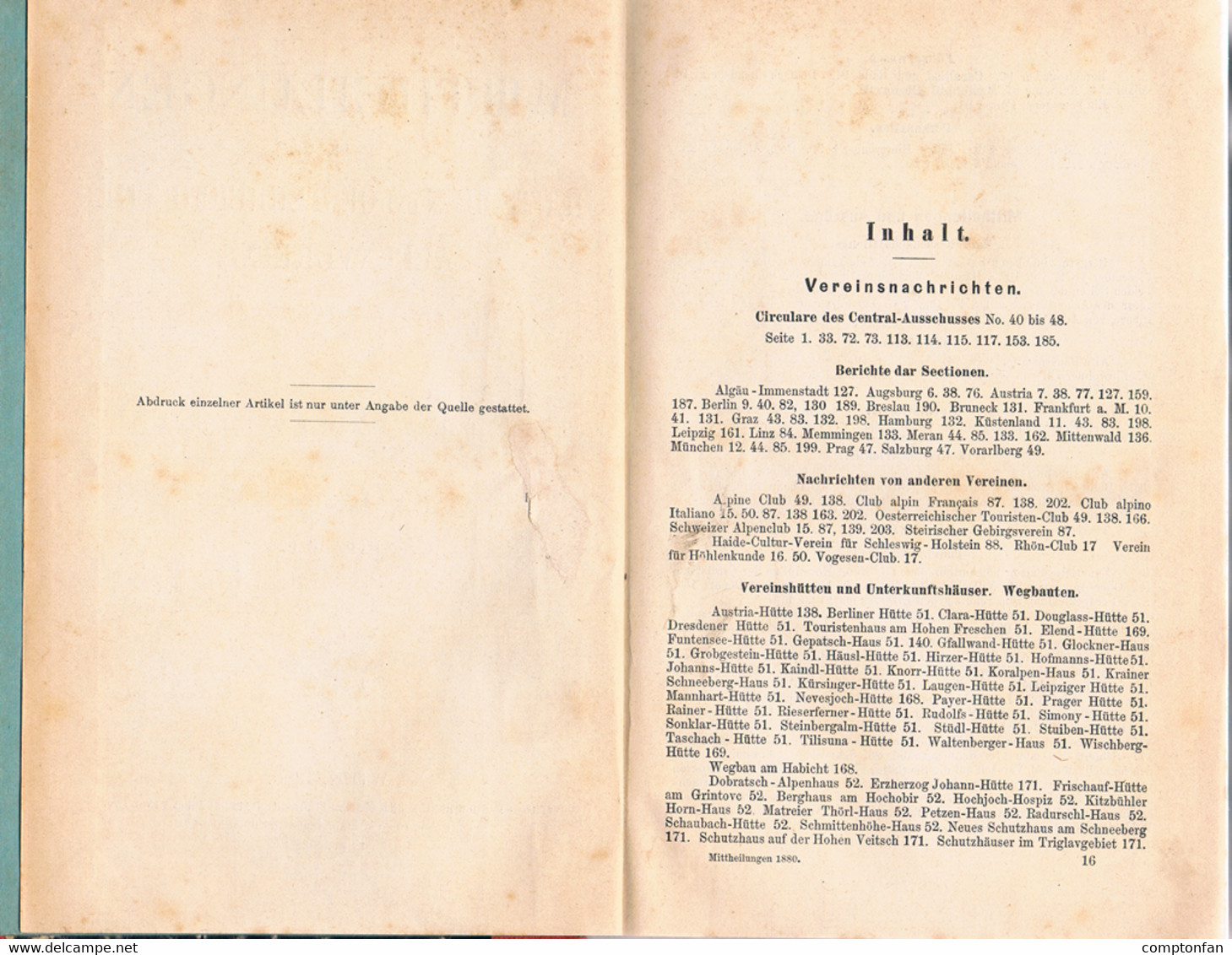 B100 756 Mitteilungen Mittheilungen Alpenverein 1880 Und 1881 Rarität !!! - Libri Vecchi E Da Collezione