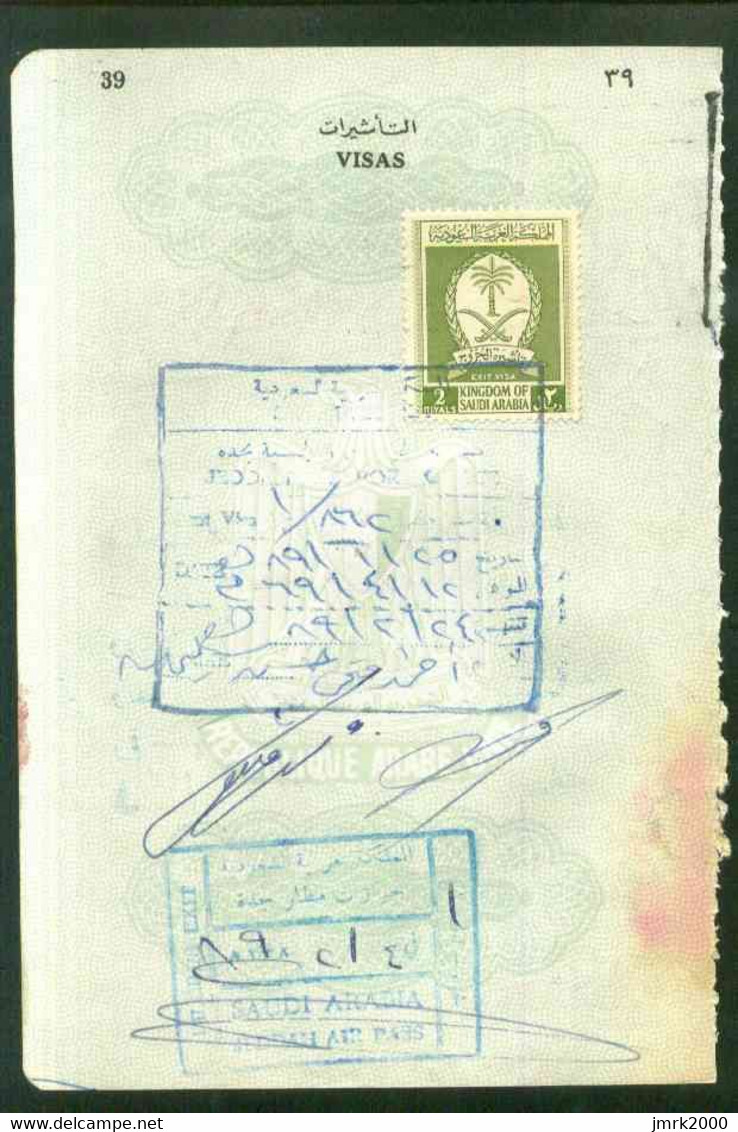 Saudi Arabia Collection Of Revenue Stamp On Passport Page's - Arabie Saoudite