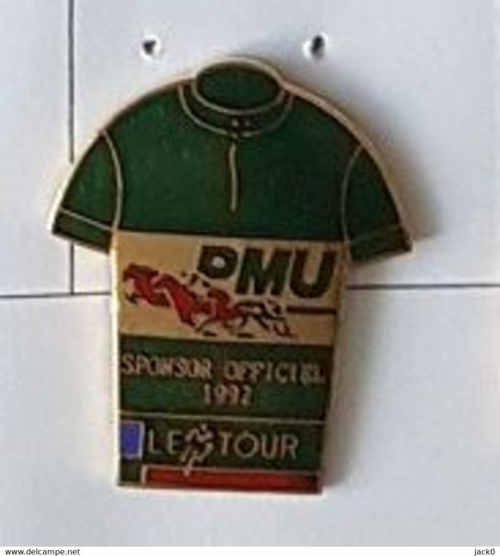 Pin's  Jeu, Sport  Cyclisme, Tour  De  Franc  1992  Avec  Sponsor  Officiel  P M U - Cyclisme