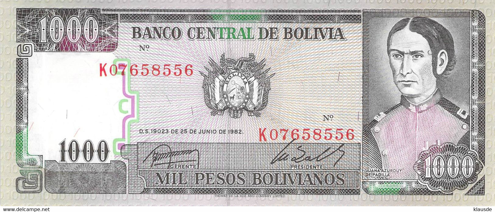 1000 Mil Pesos Bolivianos Banknote Bolivien UNC - Bolivie