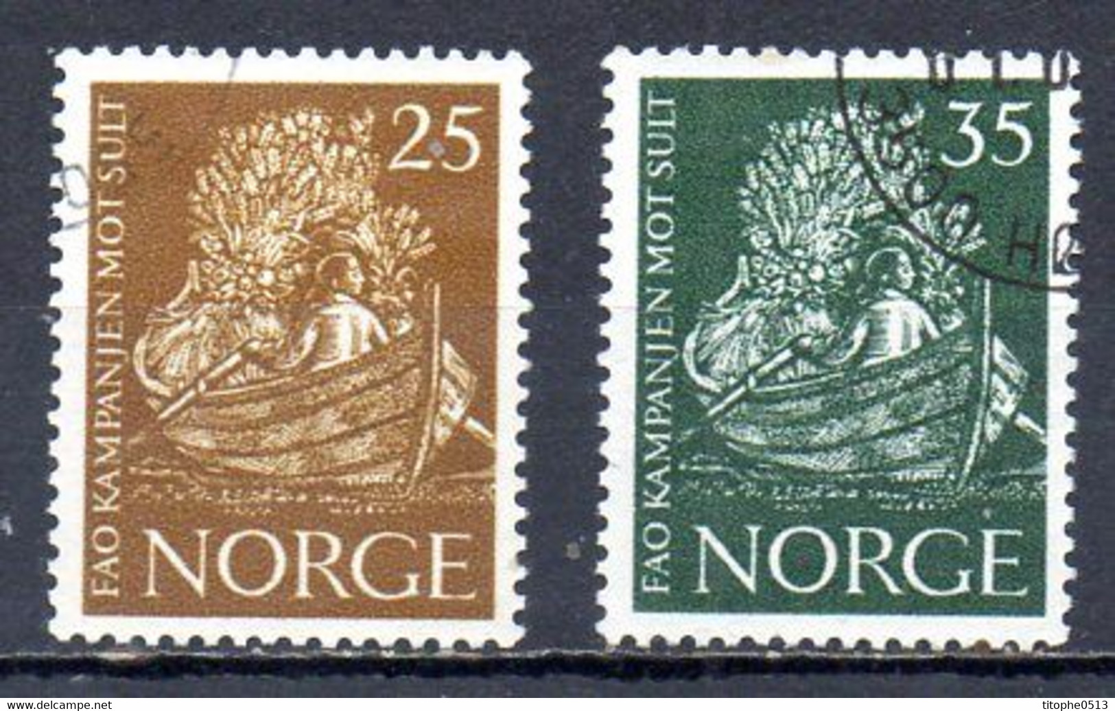 NORVEGE. N°452-3 Oblitérés De 1963. Campagne Mondiale Contre La Faim. - Tegen De Honger