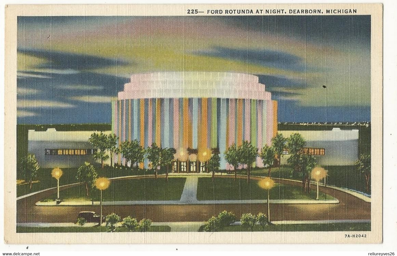 CPA , USA. N°225, Ford Rotunda  At Night ,Dearborn ,Michigan ,Ed. United News Co. - Dearborn