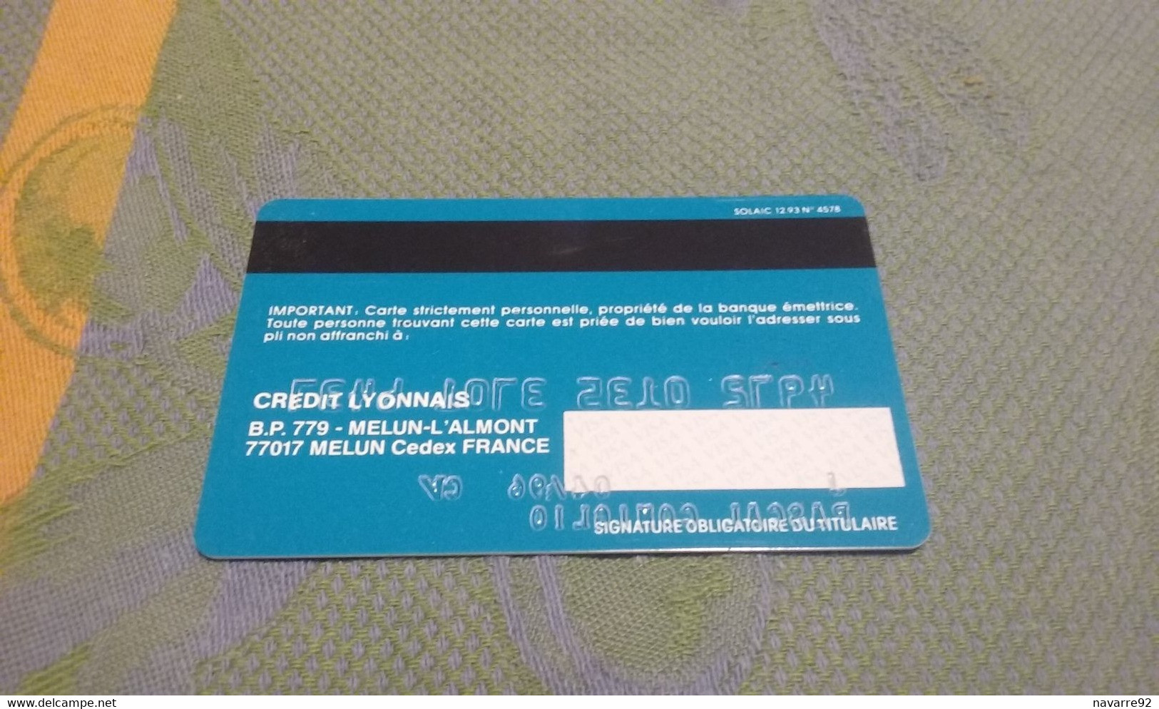 ANCIENNE CARTE A PUCE BANCAIRE CREDIT LYONNAIS MILIEU ANNEES 90 !!! - Disposable Credit Card