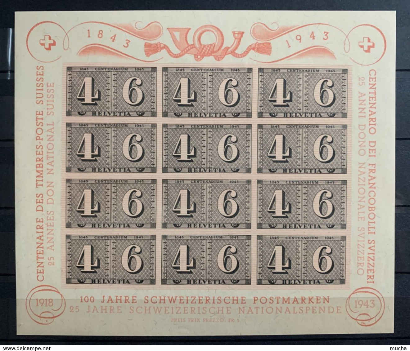 11096 -   Bloc No 16  Centenaire Du Timbre 1943 ** Neuf MNH - Blokken