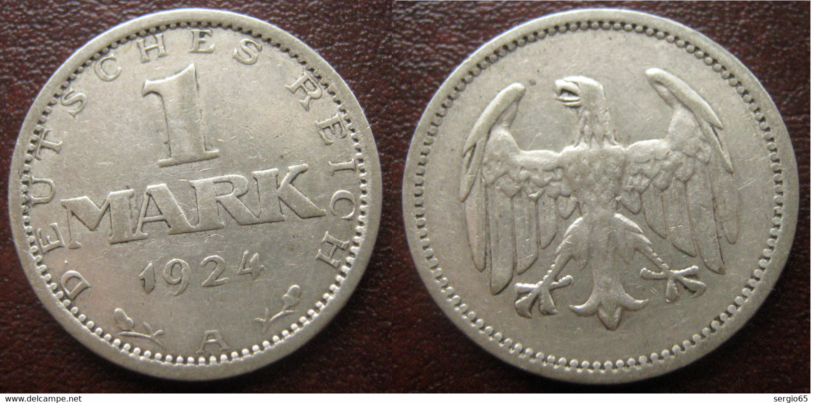 1 Mark 1924-A - 1 Mark & 1 Reichsmark