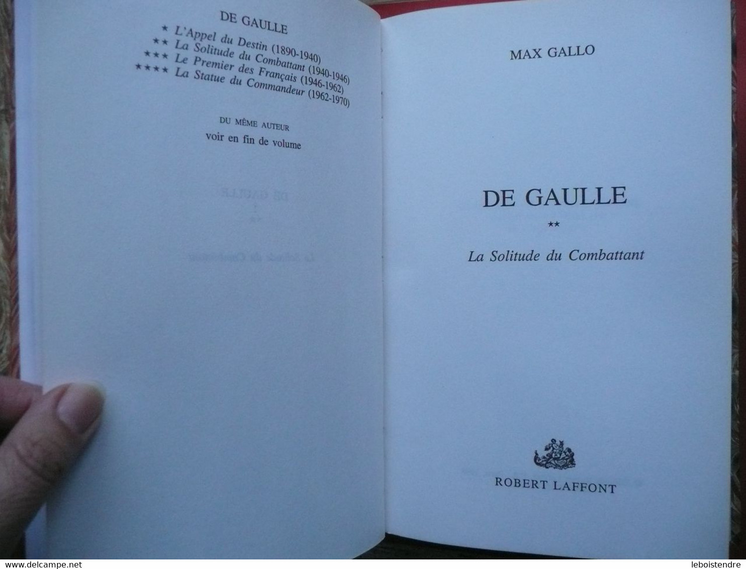 MAX GALLO DE GAULLE 4 TOMES + ALBUM DE GAULLE PHOTOS BELLE DEMI RELIURE CUIR 1998 TTB ETAT