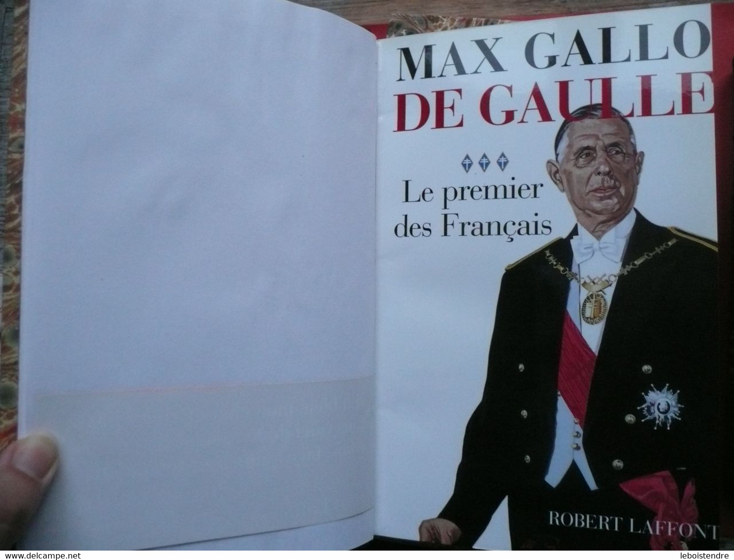 MAX GALLO DE GAULLE 4 TOMES + ALBUM DE GAULLE PHOTOS BELLE DEMI RELIURE CUIR 1998 TTB ETAT