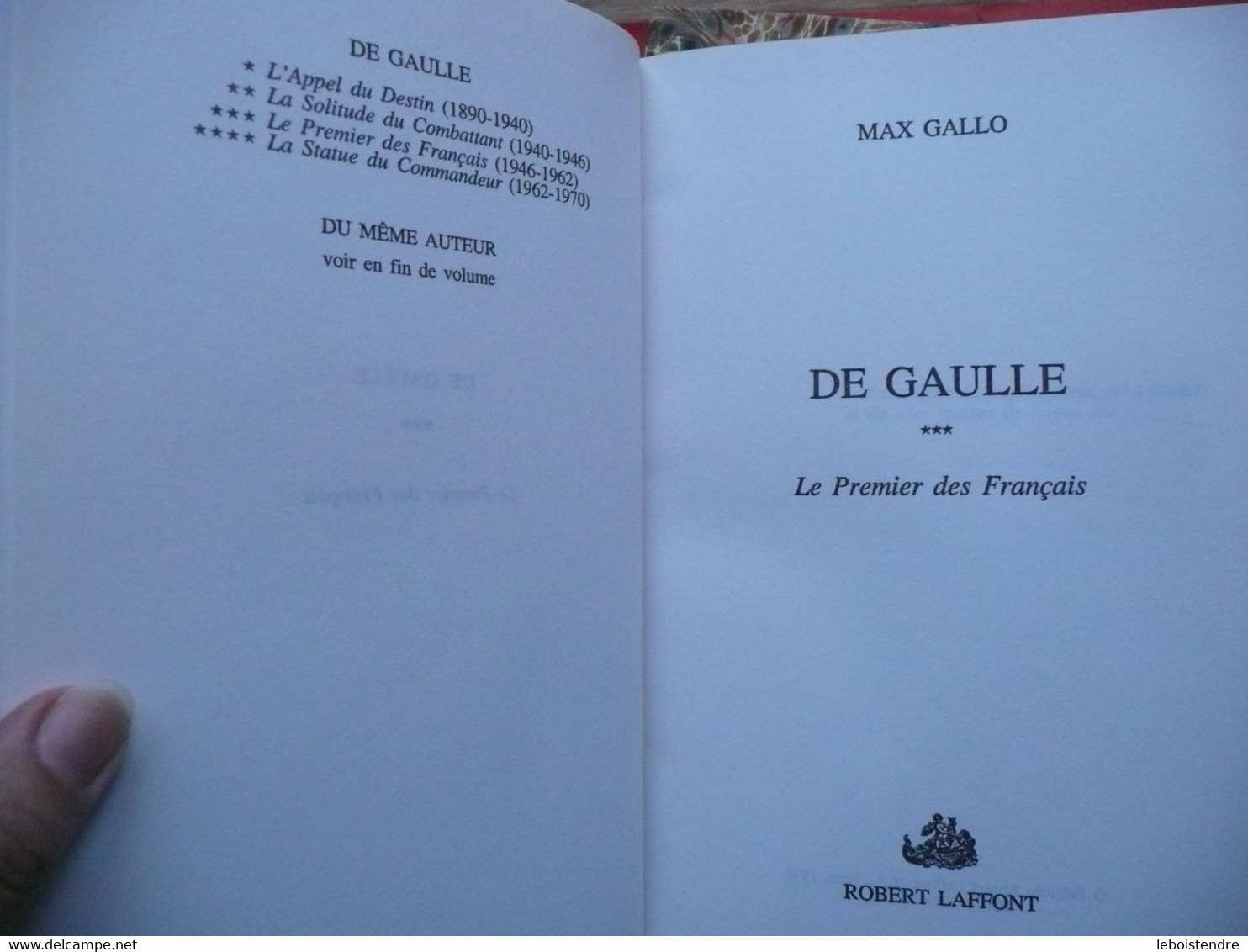MAX GALLO DE GAULLE 4 TOMES + ALBUM DE GAULLE PHOTOS BELLE DEMI RELIURE CUIR 1998 TTB ETAT