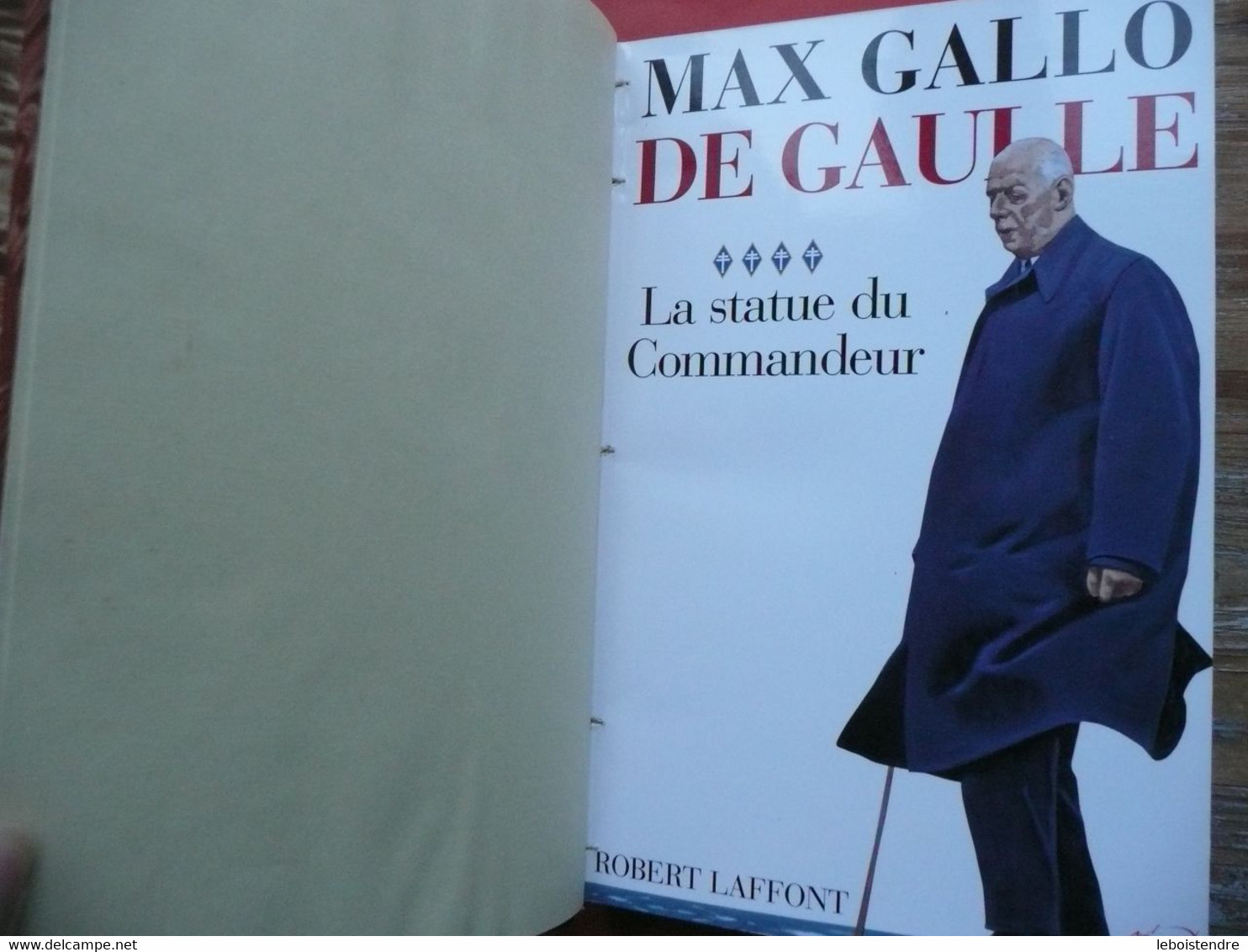 MAX GALLO DE GAULLE 4 TOMES + ALBUM DE GAULLE PHOTOS BELLE DEMI RELIURE CUIR 1998 TTB ETAT