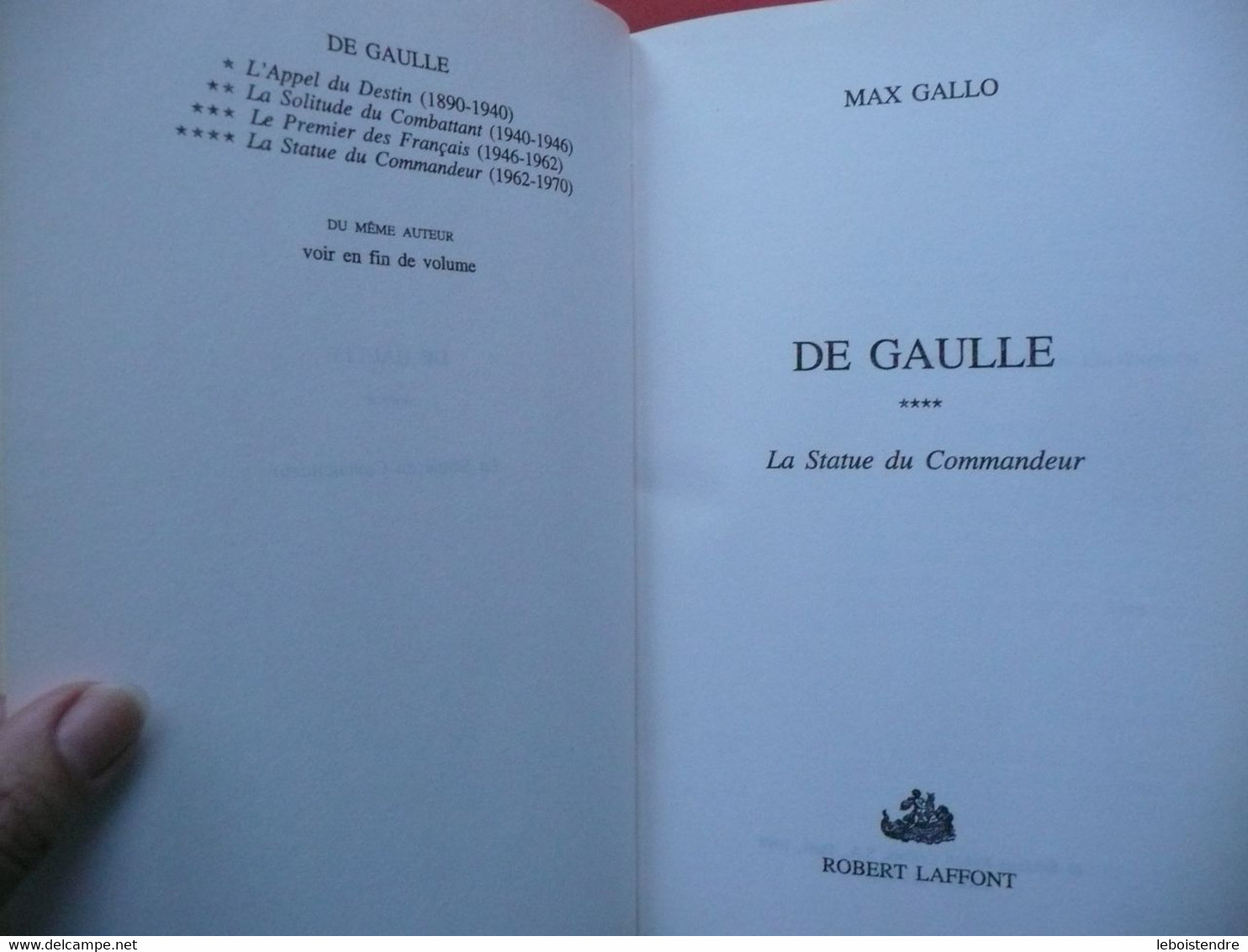 MAX GALLO DE GAULLE 4 TOMES + ALBUM DE GAULLE PHOTOS BELLE DEMI RELIURE CUIR 1998 TTB ETAT