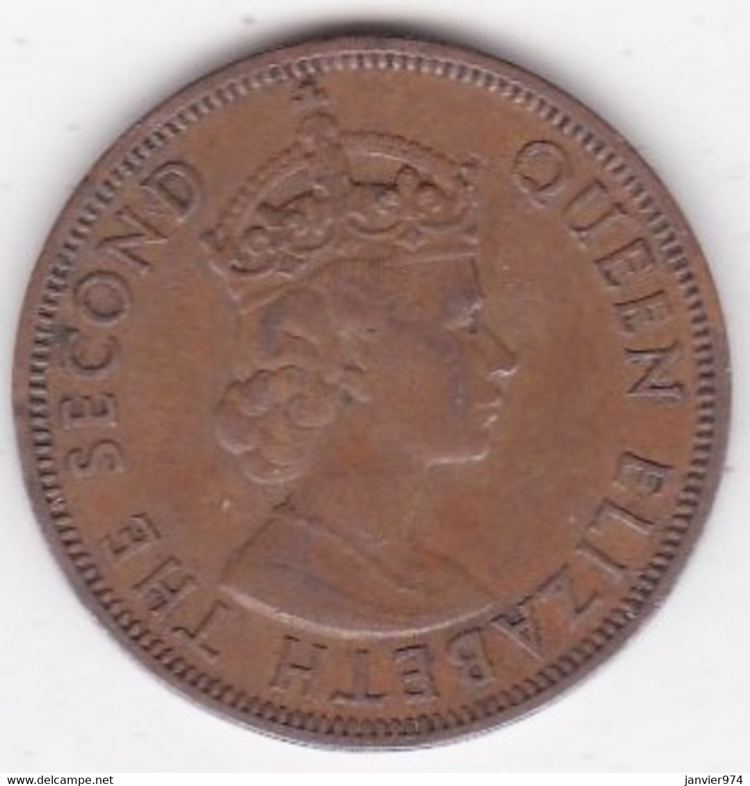 Chypre 5 Mils 1955 Elizabeth II , Bronze,  KM# 34 - Chypre
