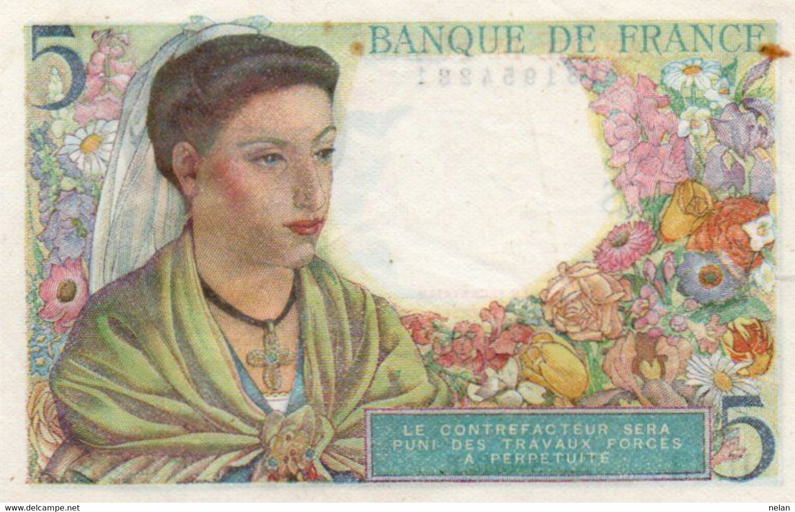 FRANCIA 5 FRANCS 1943 P-98 XF+AUNC - 5 F 1943-1947 ''Berger''