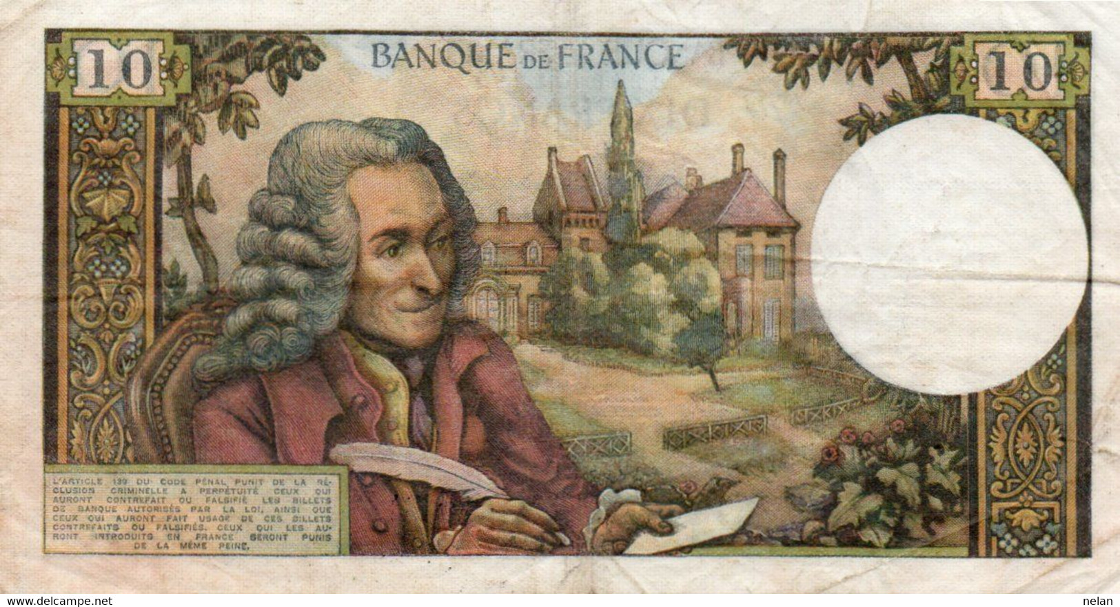 FRANCIA 10 FRANCS 1969.Q.   P-147 - 10 F 1963-1973 ''Voltaire''