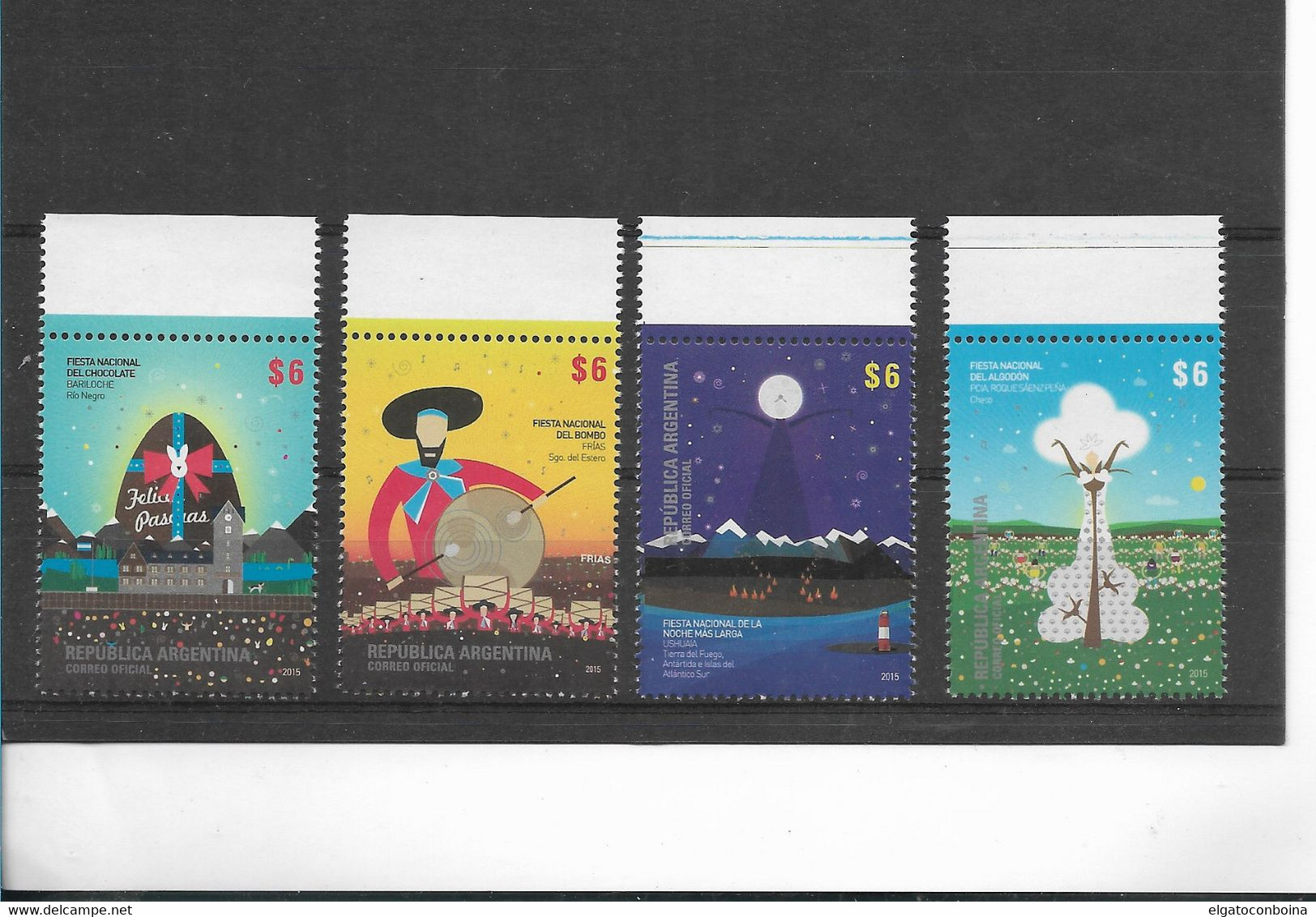 ARGENTINA 2015 NATIONAL POPULAR FESTIVALS SET OF FOUR VALUES MINT NH  COMPLETE - Unused Stamps