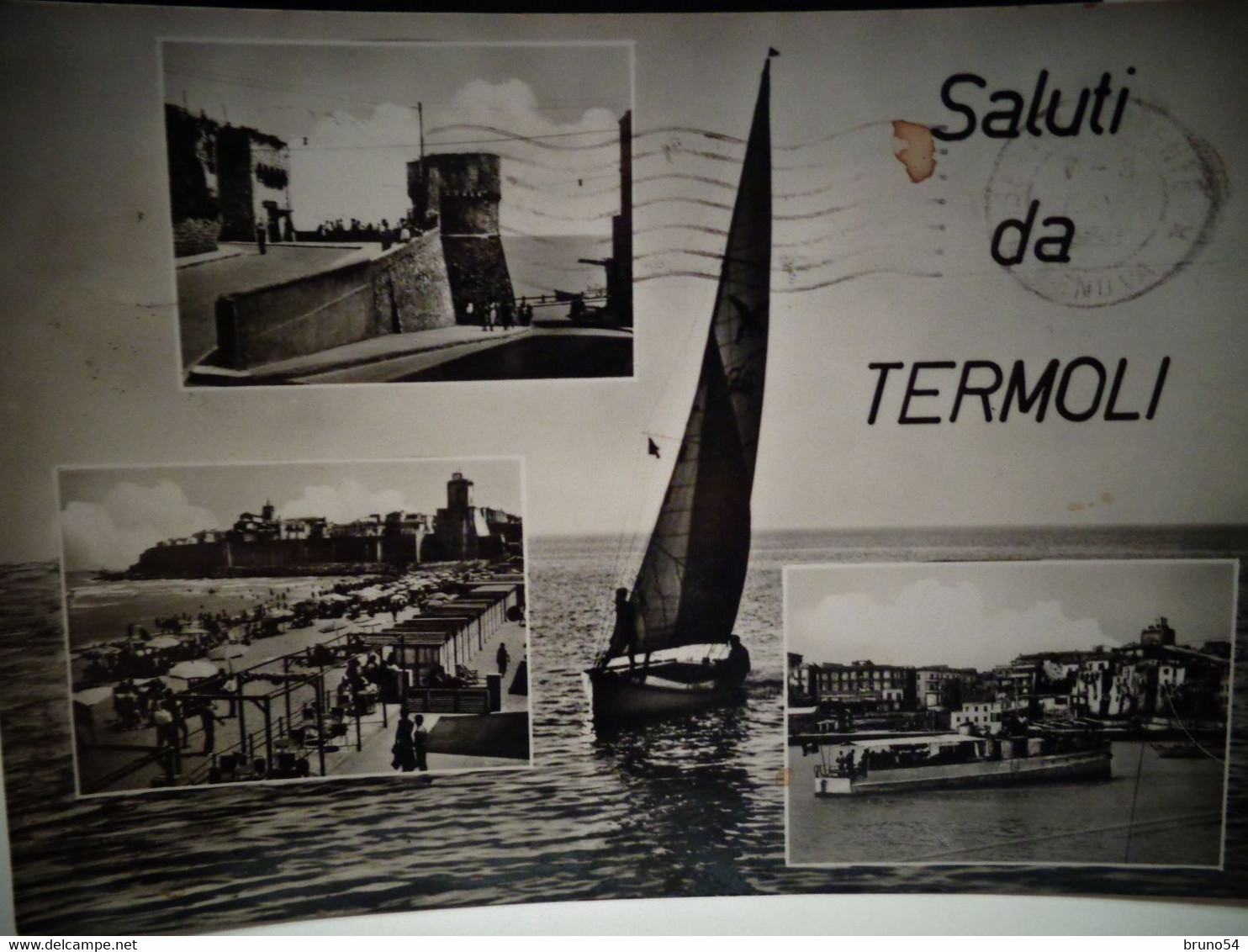 Cartolina Saluti Da Termoli Vedutine Barca A Vela Prov Campobasso - Campobasso