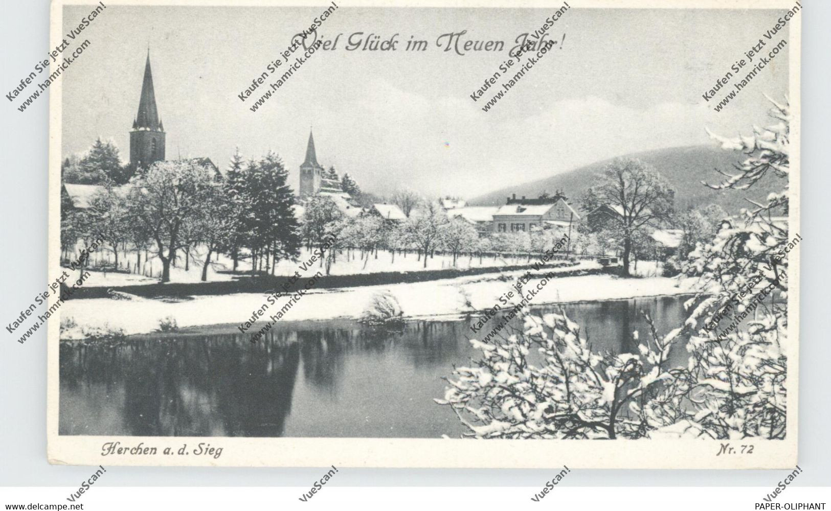 5227 WINDECK - HERCHEN Im Schnee, Neujahrskarte, 1931 - Windeck