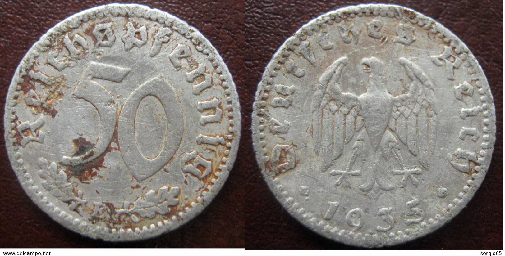 50 Pf 1935 - E - 50 Reichspfennig