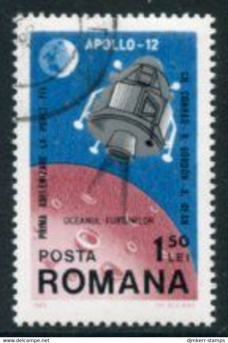 ROMANIA 1969 Apollo 12 Moon Landing Single Used.  Michel 2809 - Oblitérés