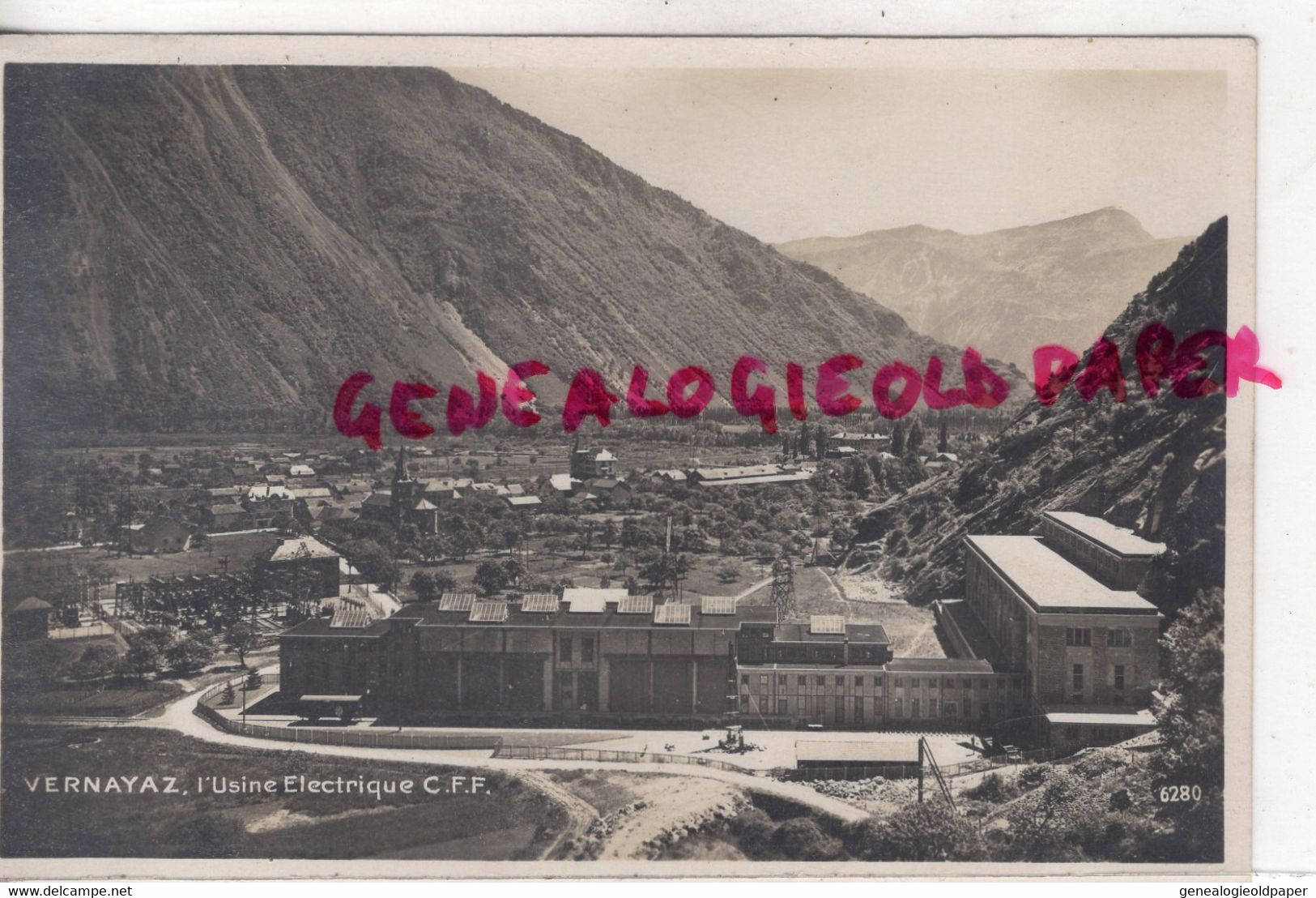 SUISSE - VERNAYAZ - L' USINE ELECTRIQUE CFF - VALAIS- CARTE PHOTO PERROCHET LAUSANNE N° 6280 - Vernayaz