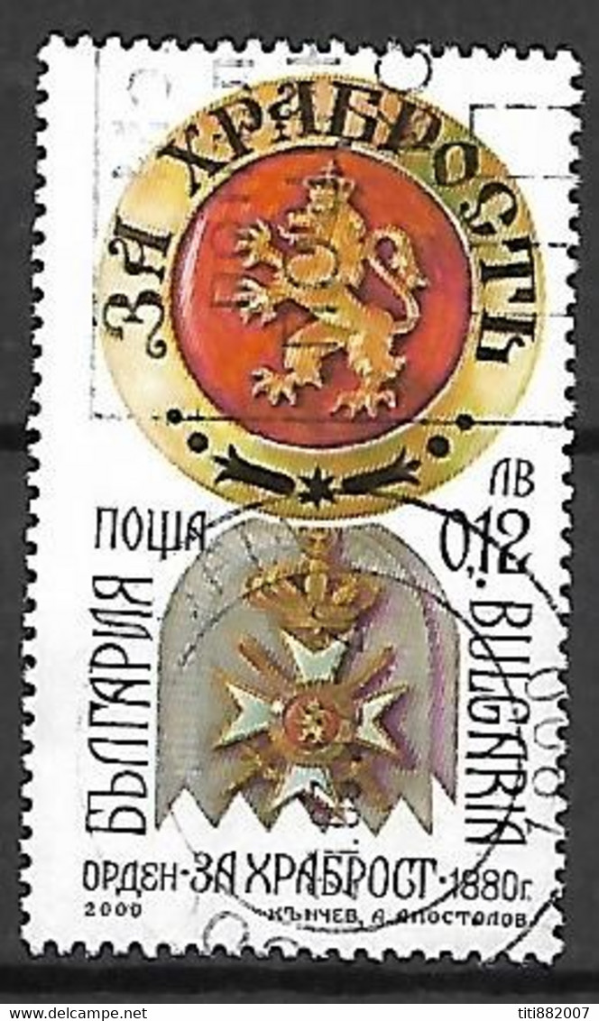 BULGARIE   -  2000 .  Y&T N° 3896A Oblitéré.   Décoration  /  Médaille - Oblitérés