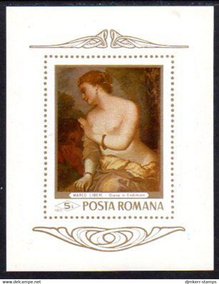 ROMANIA 1969 Nude Painting  Block  MNH / **.  Michel Block 70 - Unused Stamps