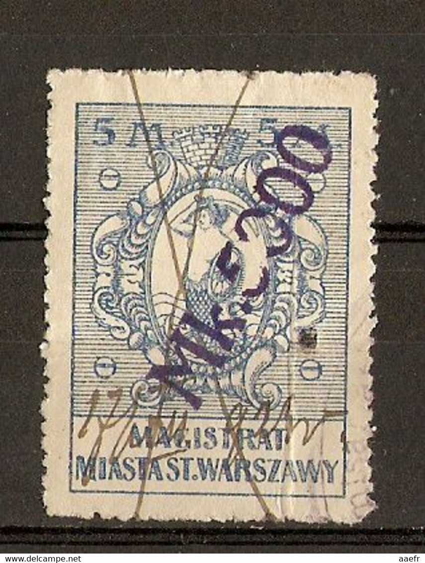 Pologne 1921 - Timbre Fiscal - Magestrat Warszawa - Fiscali