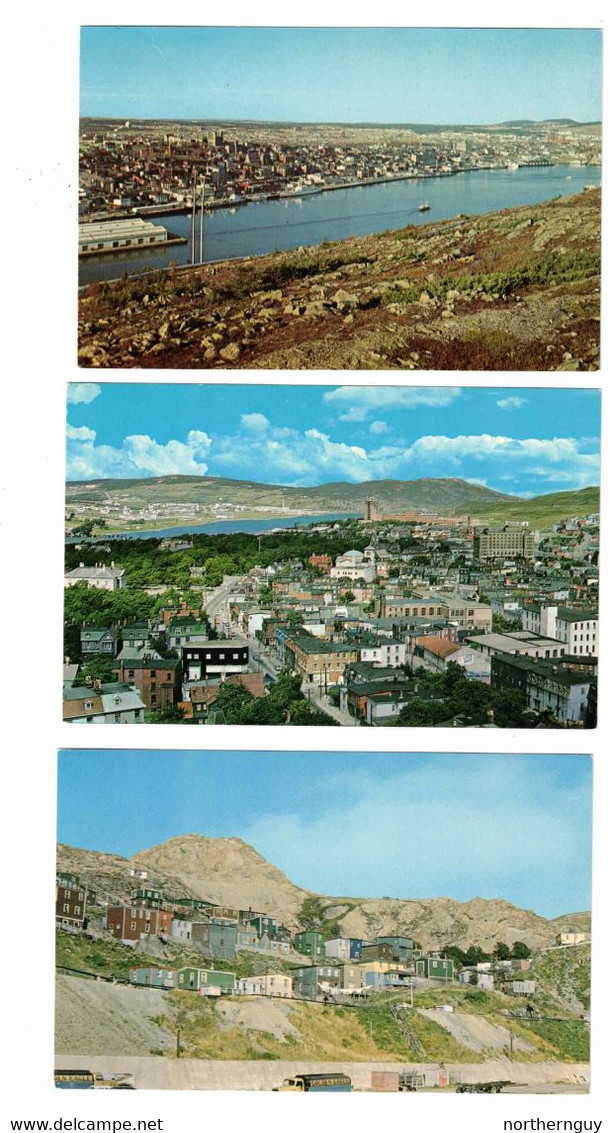 3 Different ST. JOHN'S, Newfoundland, Canada, Old Chrome Postcards - St. John's