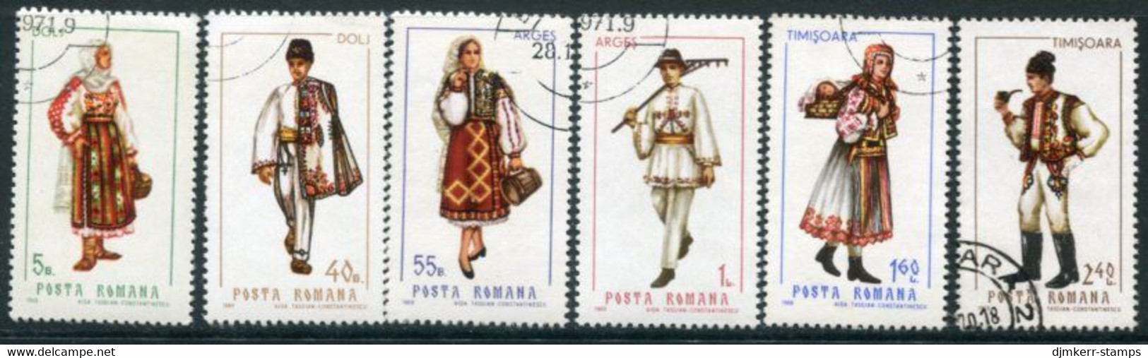 ROMANIA 1969 Traditional Costumes II Used.  Michel 2739-44 - Usati