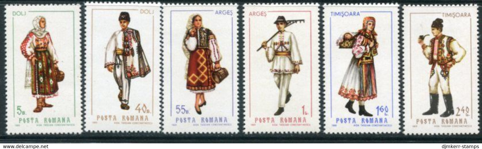ROMANIA 1969 Traditional Costumes II MNH / **.  Michel 2739-44 - Nuovi