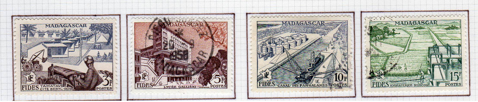 Madagascar 1956 FIDES YT 327-30 - Usados