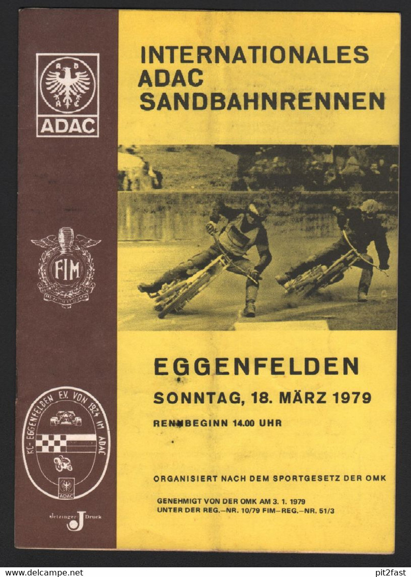 Sandbahnrennen Eggenfelden 18.03.1979 , Speedway , Programmheft / Programm / Rennprogramm !!! - Motos