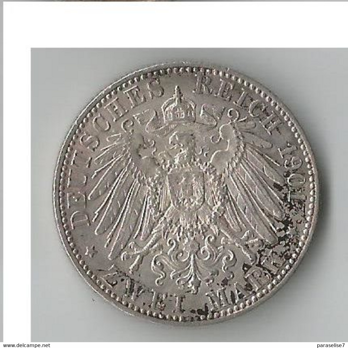 ALLEMAGNE 2 MARK 1901 ARGENT - 2, 3 & 5 Mark Silber