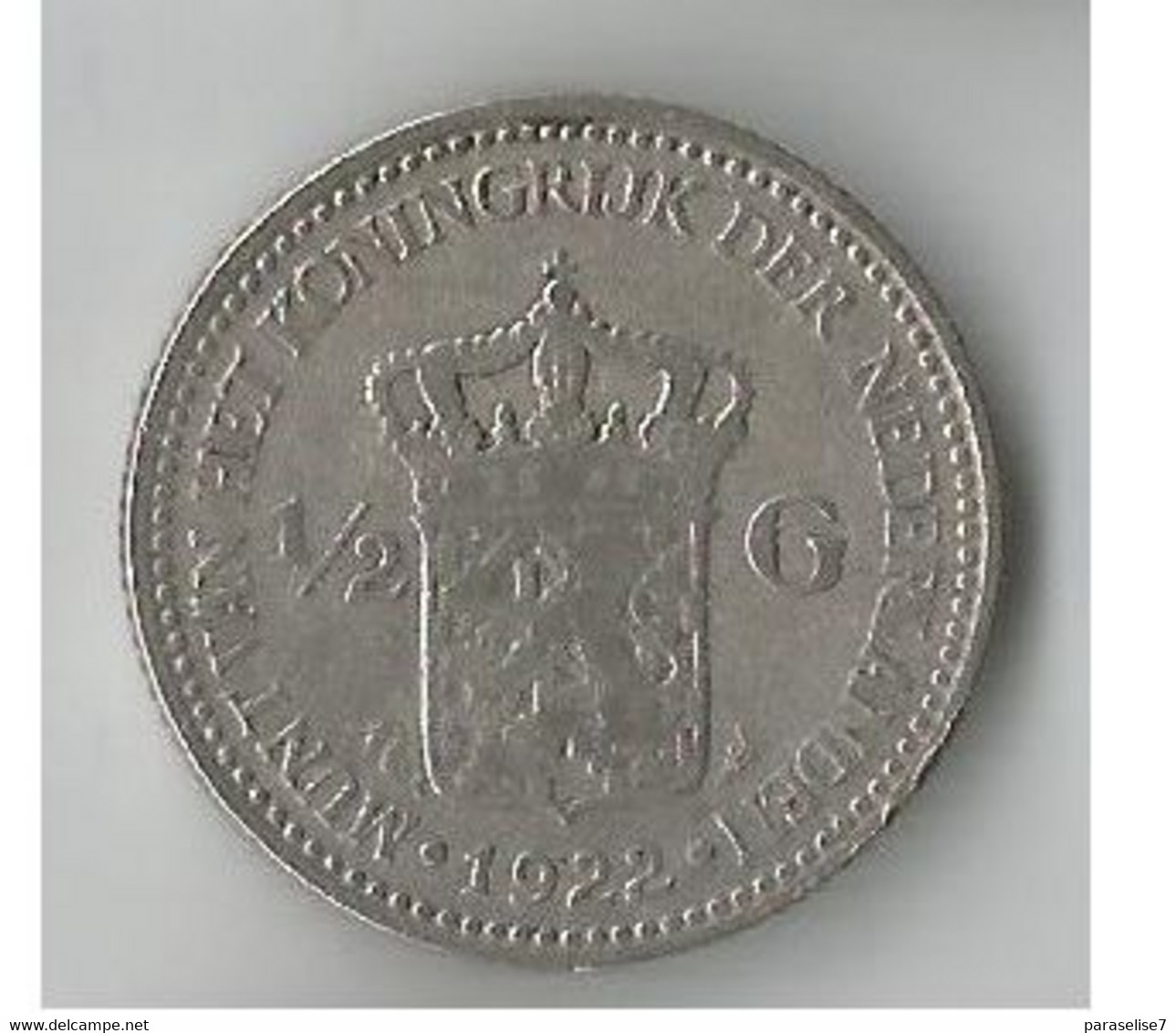 PAYS - BAS  1/4 GULDEN 1922  ARGENT - 1/2 Gulden