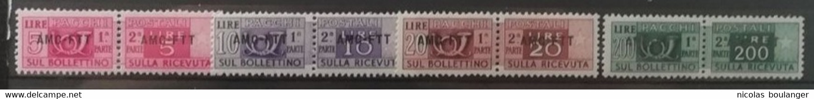 Trieste Zone A 1949-54 / Yvert Colis Postaux N°13-14 + 15 + 16B / * - Paketmarken/Konzessionen