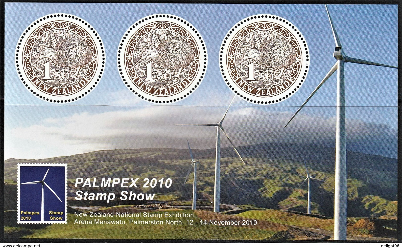 2010 New Zealand PALMPEX: Round Kiwi Minisheet (** / MNH / UMM) - Kiwi