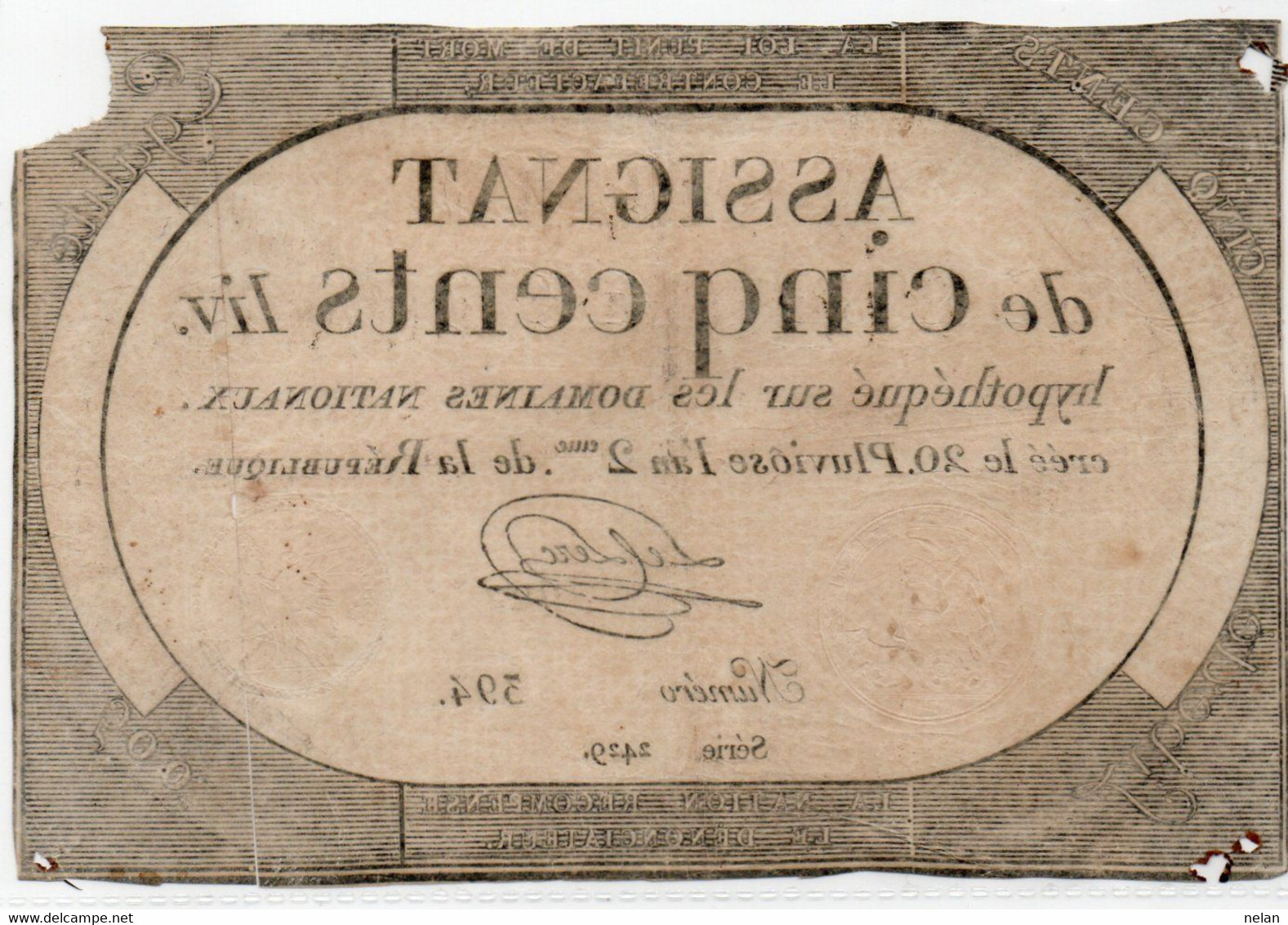 FRANCIA  ASSIGNAT 500 LIVRES 1794 P-A77 - ...-1889 Francos Ancianos Circulantes Durante XIXesimo