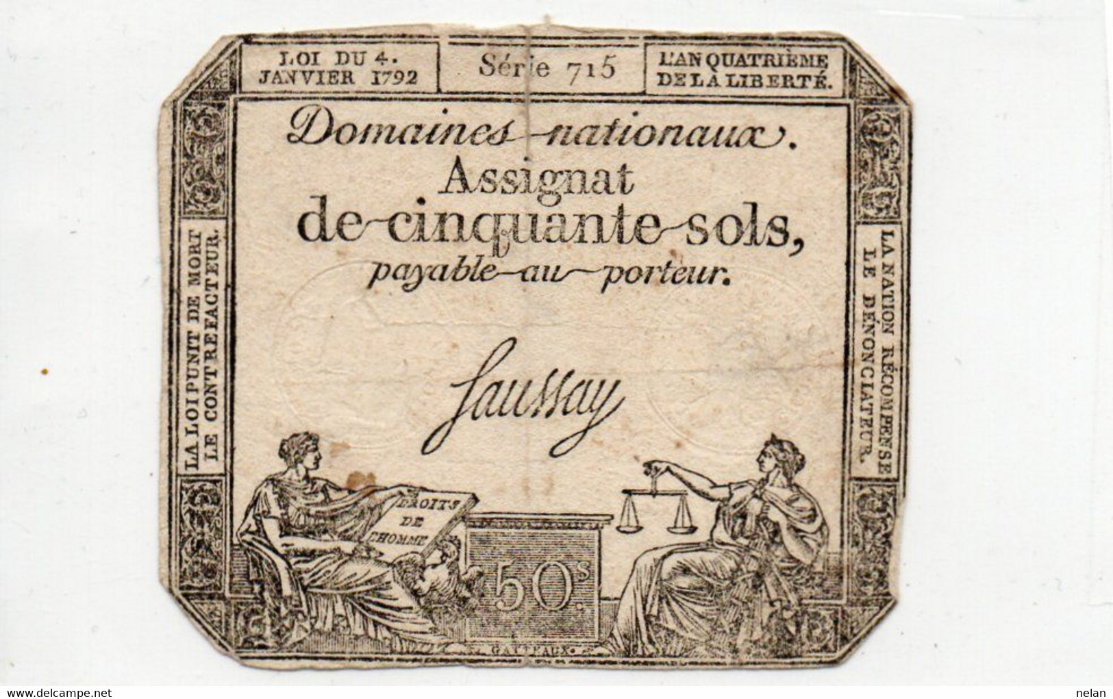 FRANCIA-50 SOLS 1793 P-A 70b - ...-1889 Francos Ancianos Circulantes Durante XIXesimo