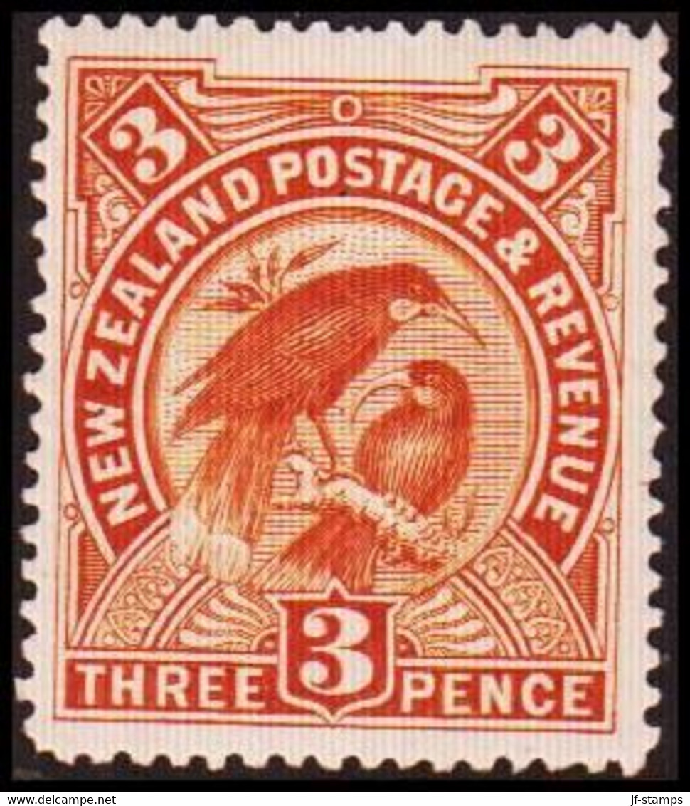 1898. New Zealand.  Landscapes And Birds 3 THREE PENCE.  Hinged. (MICHEL 70) - JF410330 - Ungebraucht