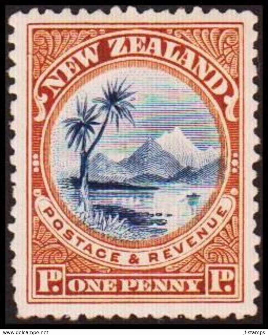 1898. New Zealand.  Landscapes And Birds ONE PENNY.  Hinged. (MICHEL 66) - JF410350 - Neufs