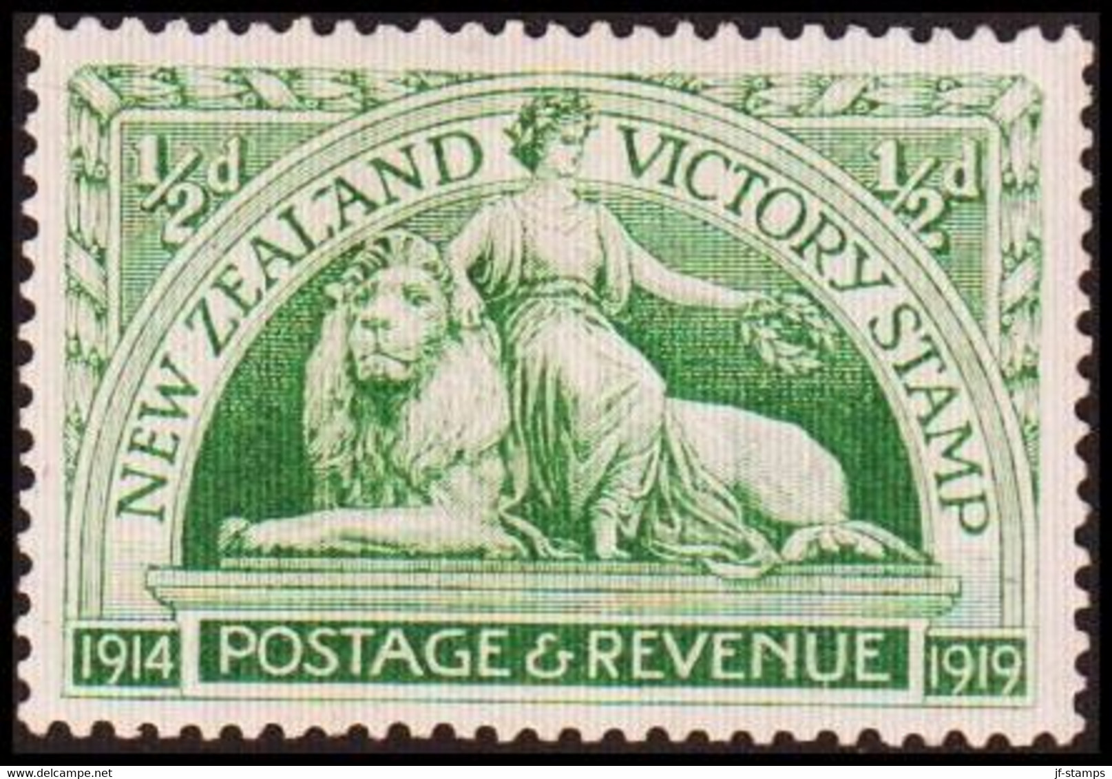 1920. New Zealand. Victory Issue ½ D.  Hinged. (MICHEL 155) - JF410376 - Ongebruikt