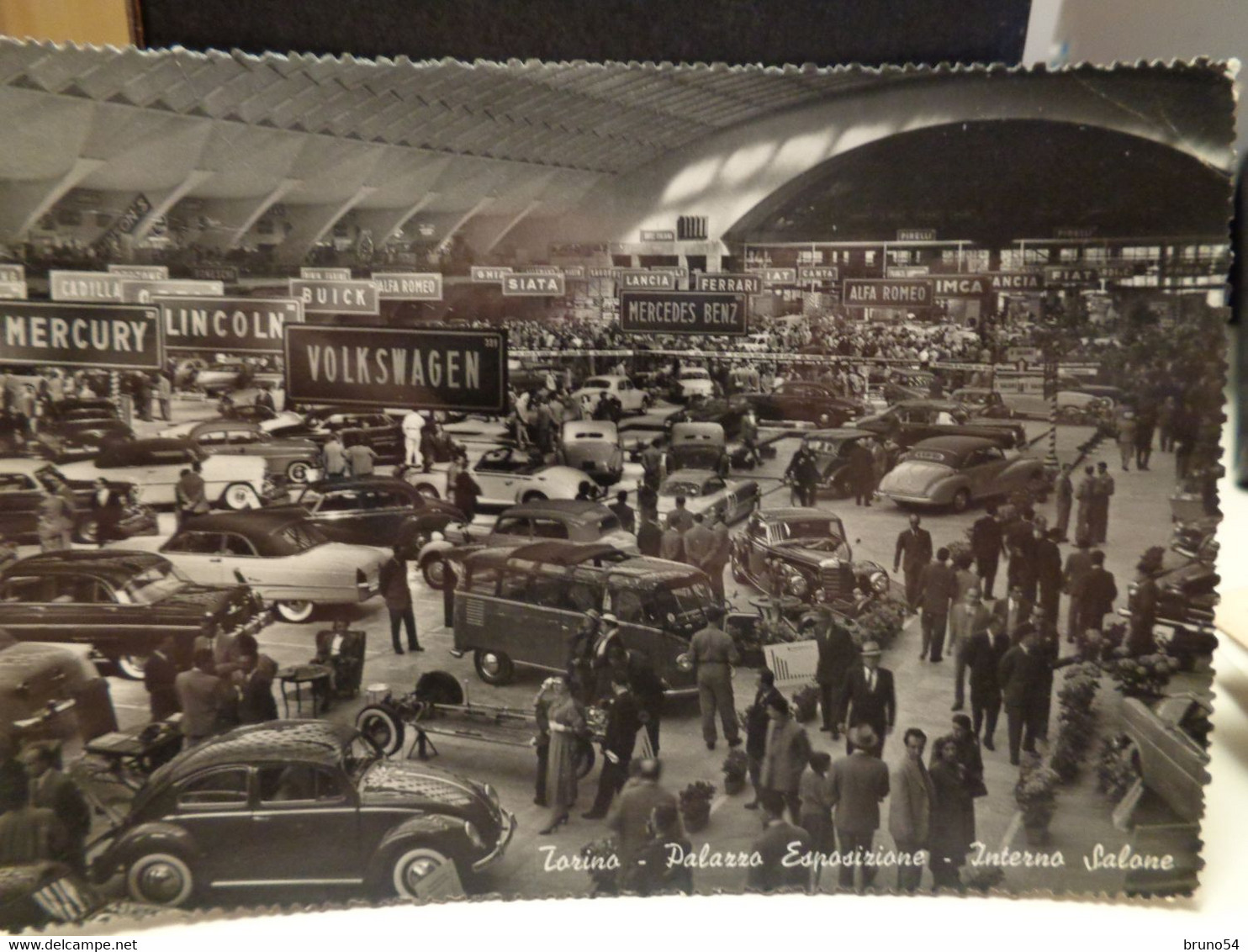Cartolina  Torino Palazzo Esposizione Interno Salone Dell'auto 1955 - Expositions