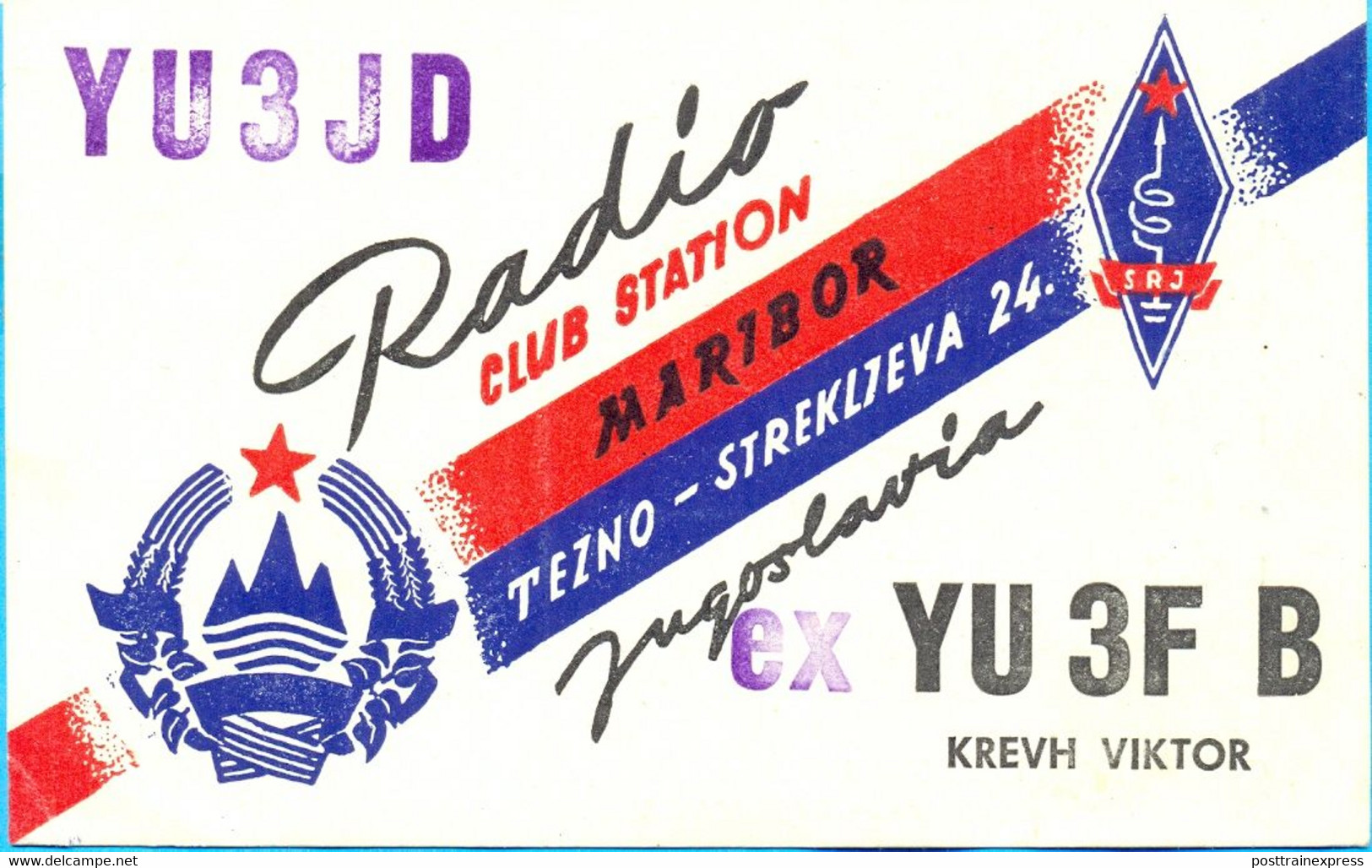 EX. YU. Slovenia. Maribor. YU 3 J D. - Radio