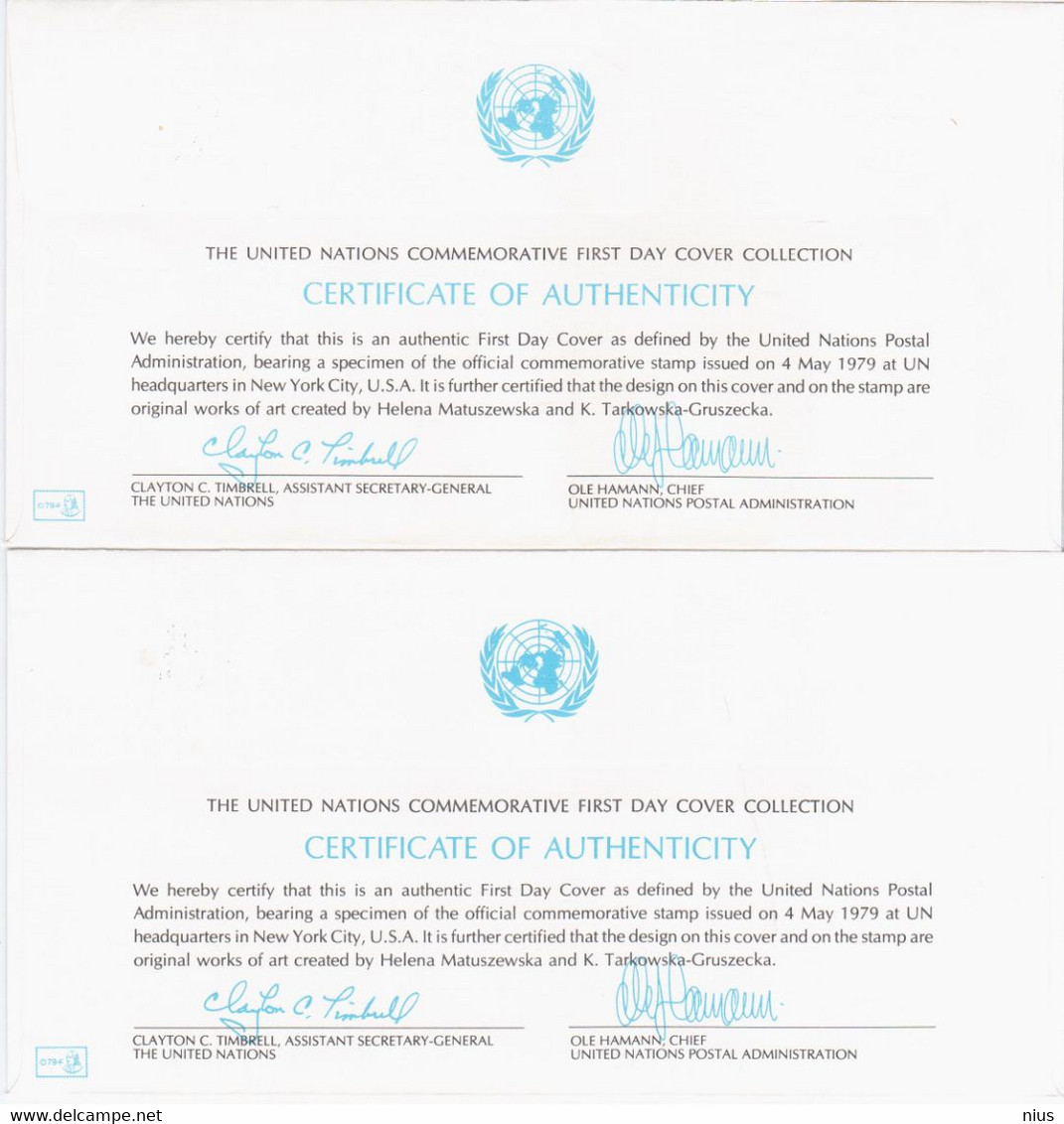 United Nations Naciones Unidas Unies 1979 International Year Of Child, Canceled In New York, Butterfly Butterflies - FDC